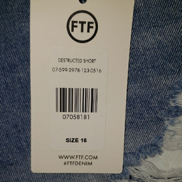 Fashion to Figure Light Blue Distressed Jean Shorts. - Picture 3 of 7